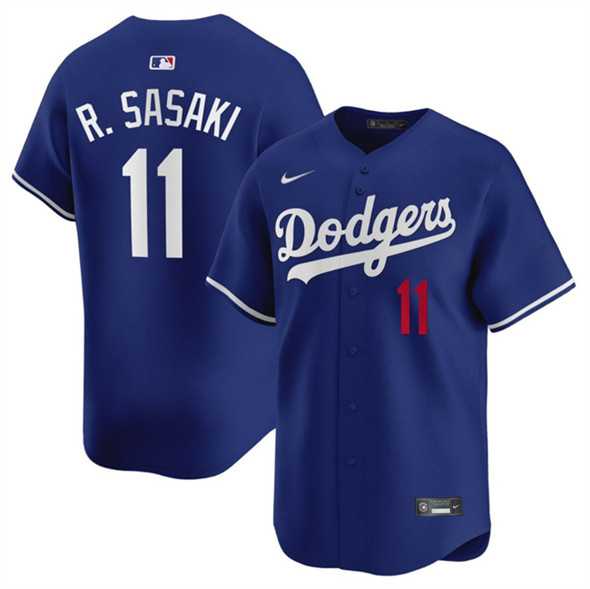 Men%27s Los Angeles Dodgers #11 Roki Sasaki Royal 2025 Alternate Limited Stitched Jersey Dzhi